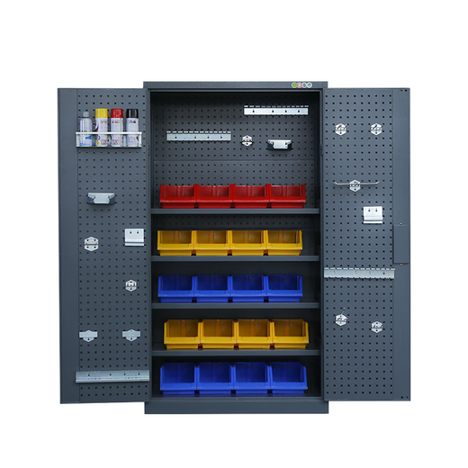 Huili's heavy-duty tool cabinet workshop thickened iron storage cabinet auto repair shop hardware tool cart with drawer factory storage cabinet thickened inner four panels without mesh blue