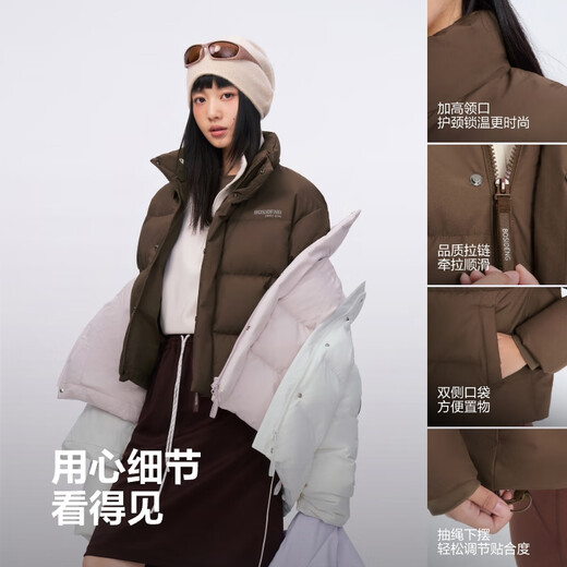 Bosideng 25-year winter down jacket for men and women, slim-fitting short 90 velvet thickened sports bread jacket for couples
