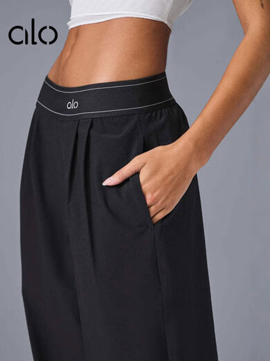 Pilates Yoga Pants Women's High Waist Loose Casual Fitness Pants Outdoor Running Sports Pants Outer Wear Blue S S