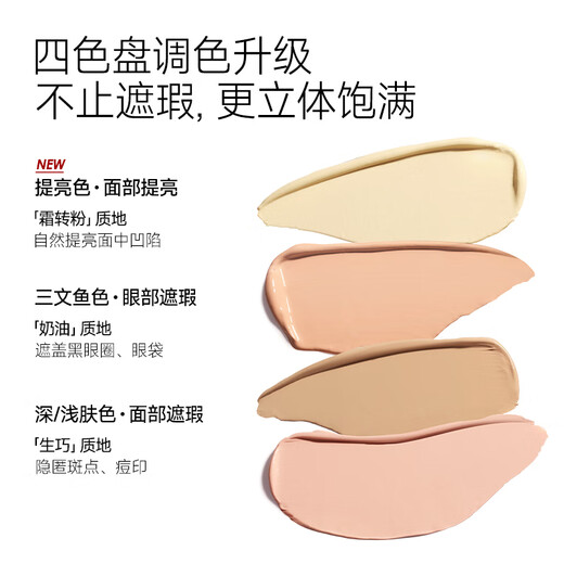 Carslan Little Night Cat Concealer Four Color Concealer Palette Brightens and Covers Dark Circles, Spots, Acne Marks and Tear Troughs 4g Birthday Gift for Women