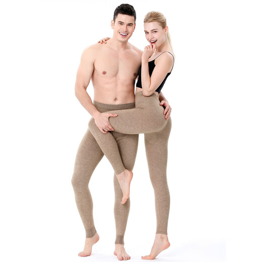 EMZ Ordos Cashmere Pants Seamless Men's and Women's Warm Pants Winter Bottoming Wool Pants Slim Autumn Pants Men's Camel M 165