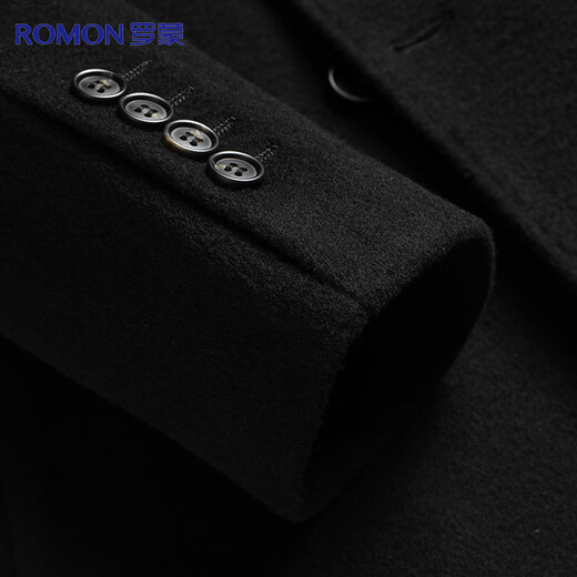 Romon 100% sheep wool pure wool mid-length woolen coat men's autumn and winter 90 down down liner jacket