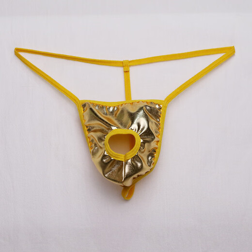 X popular men's low-waist mesh underwear sexy revealing hole thong opening stage T pants single thong men black + white + pink (ws) men's one size