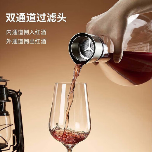 Jingxianju decanter red wine decanter wine divider high-end small European style red wine pot three-dimensional decanter household wine pot cup slant mouth decanter 1.5L