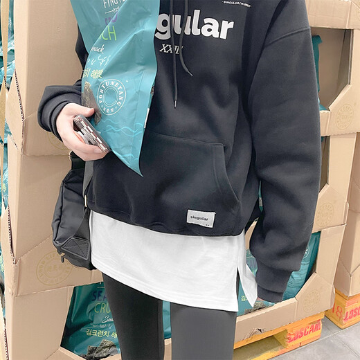 Langsha small butt curtain shark pants bottoming with artifact decoration fake two-piece stacked hem to cover butt safety pants for women, hole style small butt curtain - white XL one size fits all recommended 80-140Jin Jin is equal to 0.5 kg