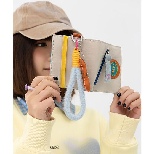 2025 New Short Two-fold Cute Girls ID Card Storage Coin Purse Lightweight Portable Small Brown Wallet 25318801 Small amount in stock