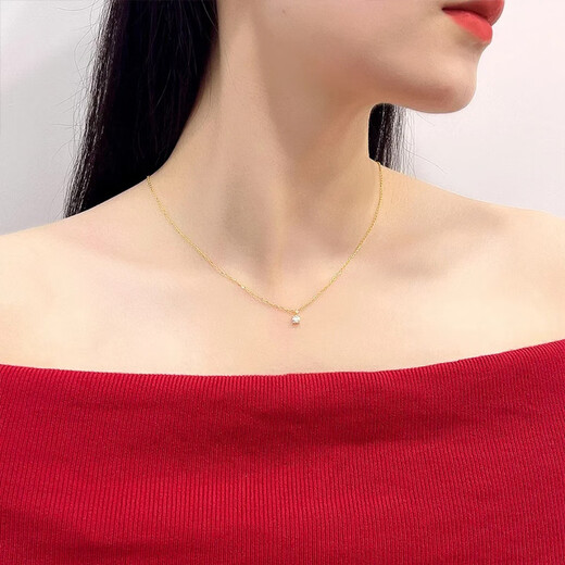 18K gold necklace six-claw pendant color gold rose gold au750 classic six-claw four-claw pendant accessories DIY 18K gold six-claw (single six-claw)