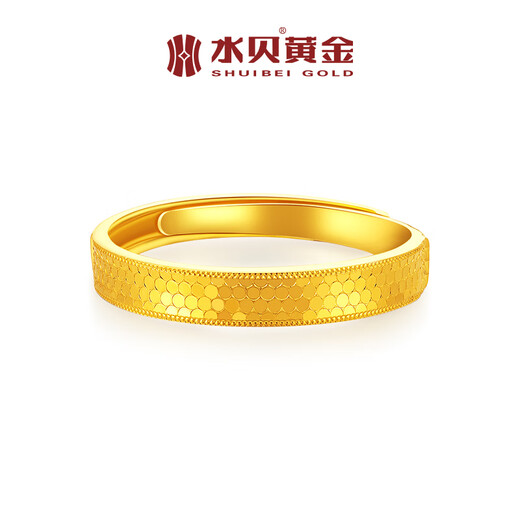 Shuibei Gold Pure Gold 999 Half Circle Crushed Ice Open Ring 5D Hard Gold Craftsmanship Birthday and Anniversary Gift for Friends Pure Gold Half Circle Crushed Ice Open Ring Gold Weight Approximately 3.5 Grams + Refund for More