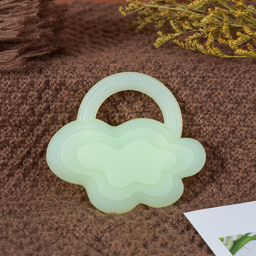 TYRY.HU Soothing Teether Whale Star Cloud Baby Teether Teething Period Molars Can Be Boiled Baby Teether 4 Months+ Cloud-Sprouting Green 1 Pack