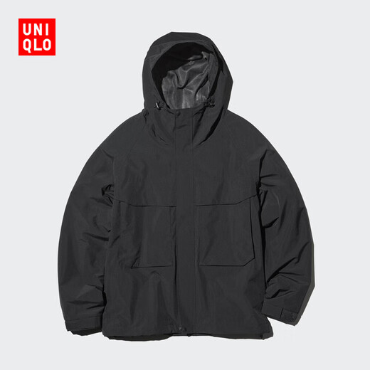 Uniqlo Men's and Women's Windproof Hooded Coat Jacket 482213 09 Black L