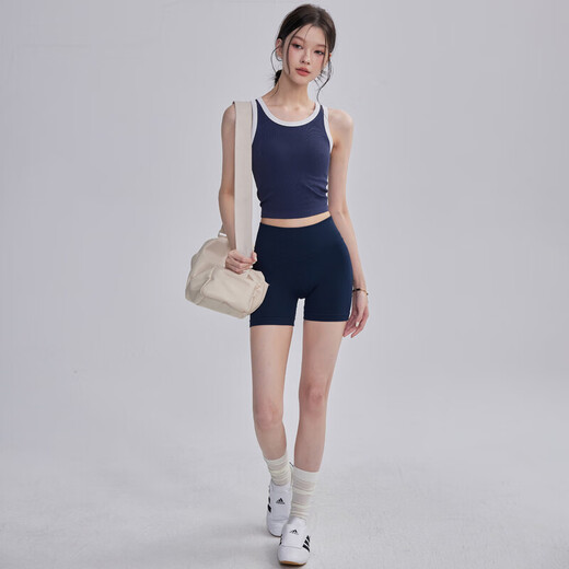 New fitness suit women's all-in-one sports vest Pilates training yoga clothing running and cycling clothing two-piece set latent pink vest S