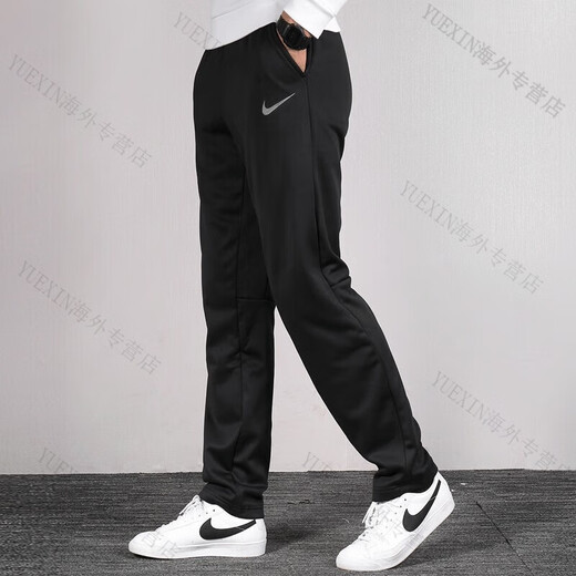 Nike (NIKE) Autumn new straight-leg pants, sports pants, running men's pants, casual loose pants, black 932254-010, warm, official, plus velvet, L 130-150Jin Jin equals 0.5 kg