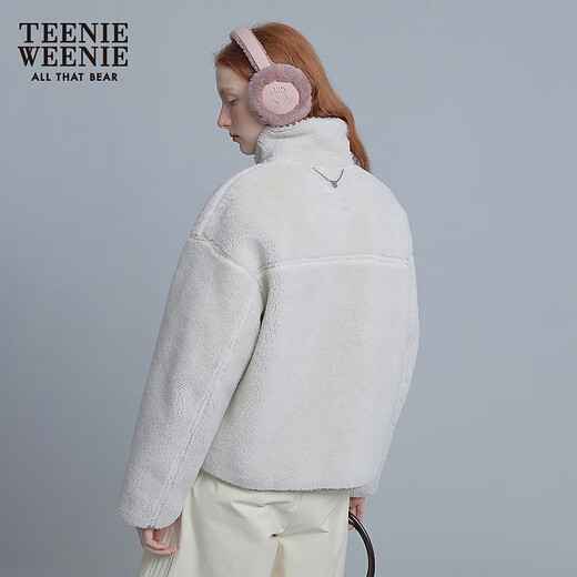 Teenie Weenie Bear Women's Jacket 25 Winter New Style Simple Fashionable Comfortable Reversible Plush Top Khaki XS