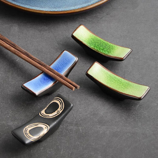 Qinkai Japanese bridge chopstick pillow ceramic household retro chopstick holder kiln tableware chopstick restaurant public chopstick holder matte sushi chopstick holder 10 pieces