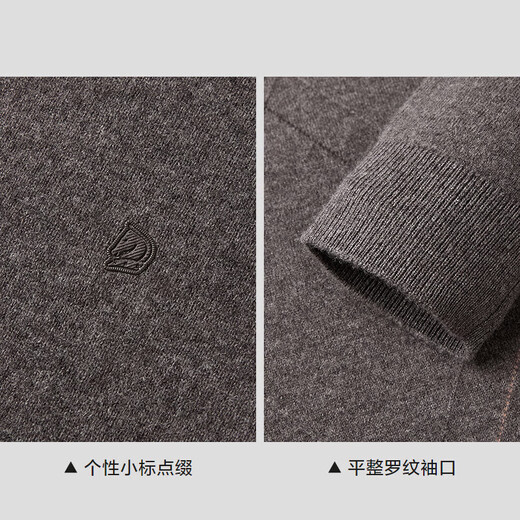 Heilan House (HLA) long-sleeved sweater for men 25 new style pullover slim and stylish pure wool sweater for men winter medium gray pattern J4 L 175/92A recommended 137~150Jin Jin equals 0.5 kg