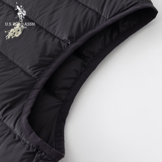 U.S. POLO ASSN. Down vest men's autumn and winter outdoor windproof versatile vest warm vest men's jacket black XL