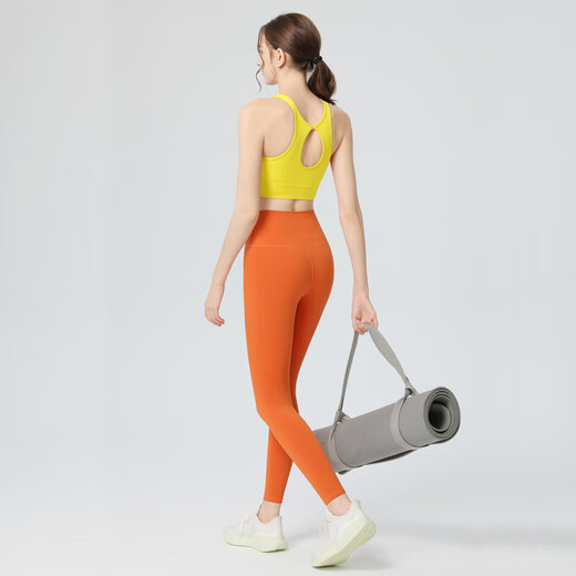 Beautiful Back Casual Suit Women's Autumn Fixed Coaster High Waist Hip Lift Sports Yoga Cycling Pilates Running Suit Black + Black Pants S