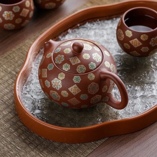 Vermilion purple sand Dahongpao Xishi pot ceramic handmade raw ore ball hole household high-end water-breaking Fengming purple clay pot Purple sand vermilion-Xi Shi pot 230ml