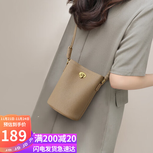 YUYULA cowhide bag, women's bag, mobile phone bag, niche one-shoulder cross-body mini bag, birthday gift, light luxury for girlfriend and wife