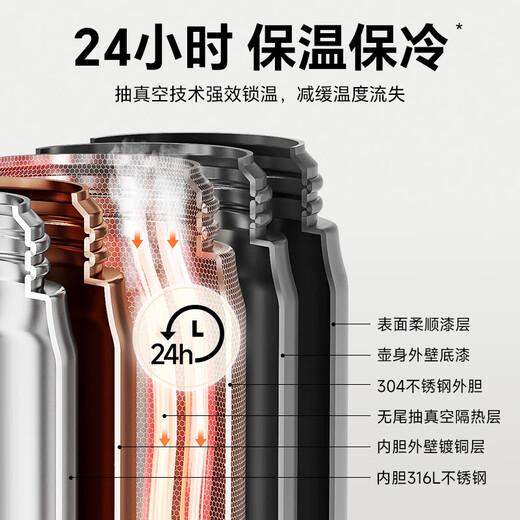 
Supor thermos 316L stainless steel business tea separating cup men's portable car water cup student cold cup gift