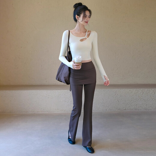 ACKDCS yoga top with chest pad for women autumn new Pilates training fitness long-sleeved slim running suit