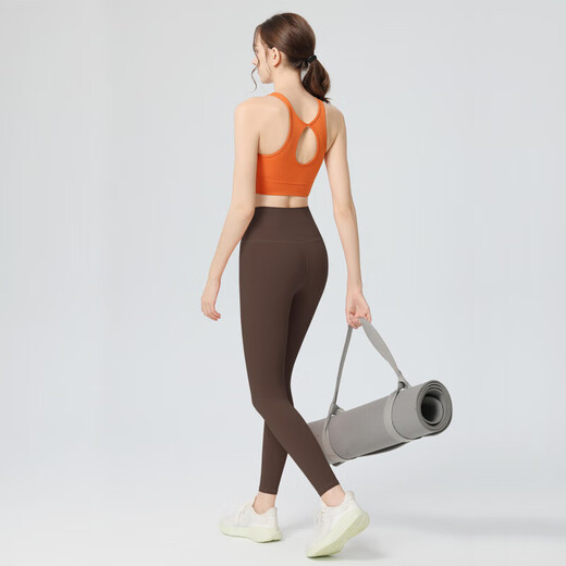 Beautiful Back Casual Suit Women's Autumn Fixed Coaster High Waist Hip Lift Sports Yoga Cycling Pilates Running Suit Black + Black Pants S