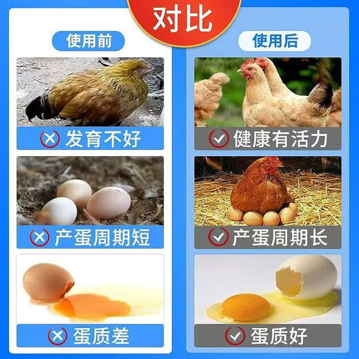 Egg Duoduo chickens, ducks, geese, general egg-laying treasure, egg-stimulating egg-stimulating device, special feed additive for improving egg quality in cold weather, 1 bag, large eggs, more eggs, good egg quality, 100g