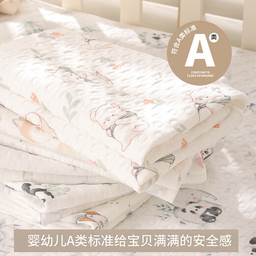 Baby diaper pad pure cotton waterproof breathable large washable category A non-disposable baby overnight mattress complete sheet Misty Forest 100*150cm