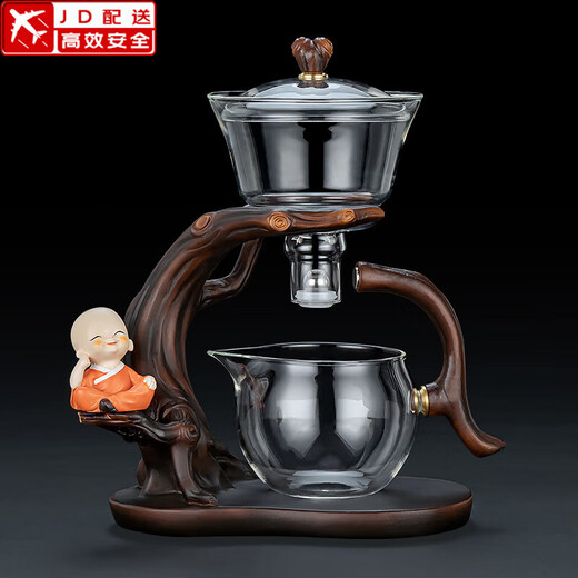 Zhengyang glass automatic tea set for lazy people complete set of magnetic suction teapot anti-scalding high-end tea maker Kung Fu cup tea tray set home automatic (welcoming guests) + single host