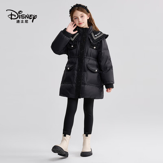 Disney Children's Down Jacket Girls Winter Cotton Clothes 2025 New Baby Jacket Medium Long Lightweight Down Jacket Children's Clothing
