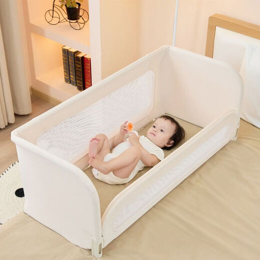 Kangmeng crib middle bed baby anti-fall and anti-pressure portable guardrail newborn foldable sleep anti-fall fence TA12 gray