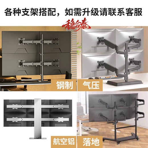 Wenhetai Cloud series professional one host 4 four screens 6 screens stock trading multi-screen computer 15th generation CPU 2026 stock futures foreign exchange financial trading computer Wall Street traders the same style Cloud 400 host + four MSI 25 inches + bracket