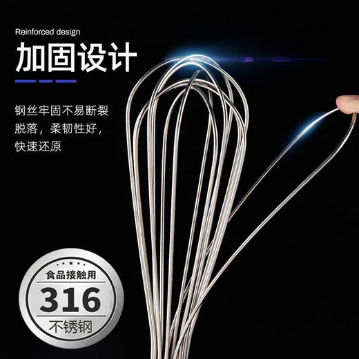 Shuweisi stainless steel egg beater hand mixer egg household commercial egg beater cream baking and whipping tool new and upgraded model imported from Germany, durable, wear-resistant and rust-free, extra small size 10 cm