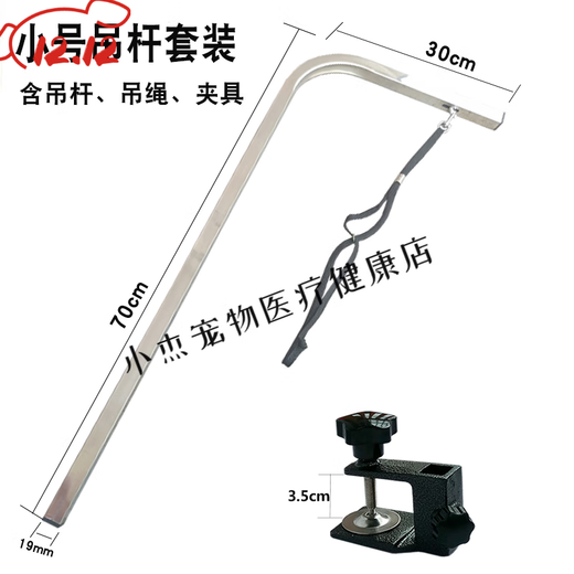 Xin Chong Zhi Kang Pet Grooming Table Bracket Dog Grooming Table Fixed Rope Stainless Steel Boom Fixture Large Clamp Clamp Small Boom 1 Set Includes Clamp, Boom, and Rope