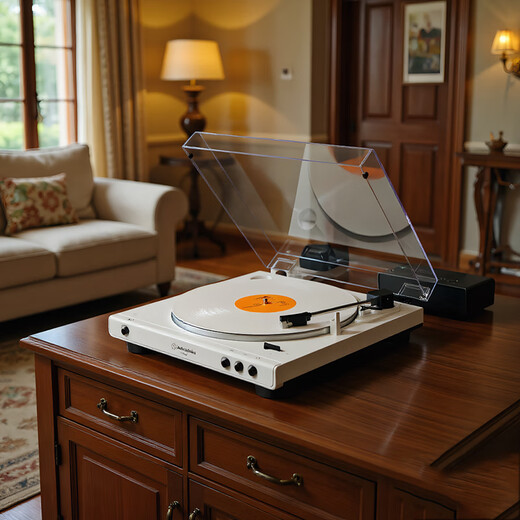 Audio-Technica AT-LP60X TOP vinyl record player retro record player fever gramophone LP belt vinyl player home record player annual party New Year's Day gift Valentine's Day AT-LP60X white + white and black dubbing box set