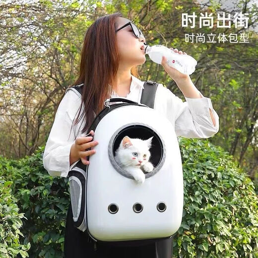 MODX Sac pour chat Sortie Sac portable Transparent Capsule spatiale Sac à dos Sac à dos pour chat Sac d'école pour chat Sac pour chien de grande capacité Fournitures pour animaux de compagnie Image principale Modèle Blanc Gris Or Cercle Style populaire Prix bas Réseau entier Meilleure vente Sans ouverture latérale Ensemble de quatre pièces