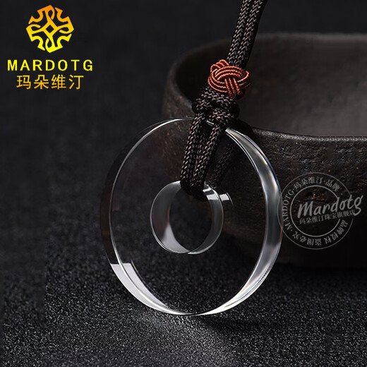 MARDOTG white crystal safety buckle pendant for men and women's birth year amulet necklace pendant 35mm full body