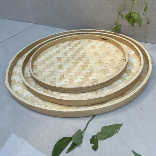 Dustpan bamboo drying basket household large tea bamboo sieve bamboo products decoration wholesale bamboo plaque painting weaving bamboo white non-porous 60cm