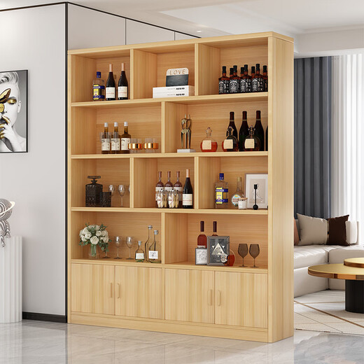 Zhong Zhang Gui solid wood wine cabinet living room wall cabinet storage cabinet 2025 new display cabinet home wine rack storage rack storage cabinet door-to-door delivery thickened 15mm plate 60cm-deep walnut