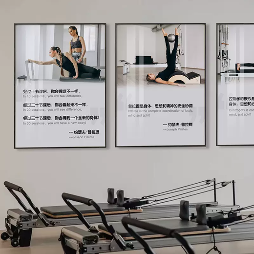 Yusenyi Yoga Studio Pilates Hanging Painting Background Wall Decoration Painting Gym Master Personal Training Studio Inspirational 8. Joseph Pilates Quotations 9MM Thick Frameless Painting Single Price For Multiple Paintings Please Add to Shopping Cart 30x40cm