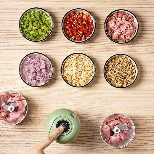 Modern housewife garlic artifact electric garlic pounder garlic grinder garlic grinder garlic press garlic grinder 23W basic model - green 100ml + two-leaf knife