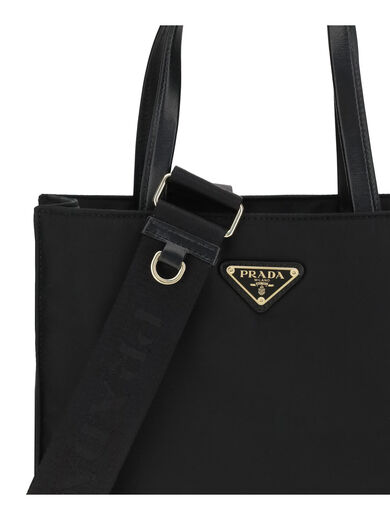 PRADA Re-Nylon Triangle Logo Tote Black One Size