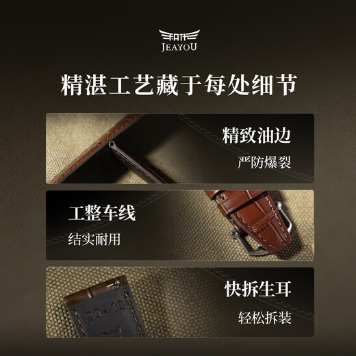 JEAYOU IWC watch with genuine leather men's original IWC suitable for Portofino Portuguese seven-day pilot engineer engineer original women's model 20 22mm