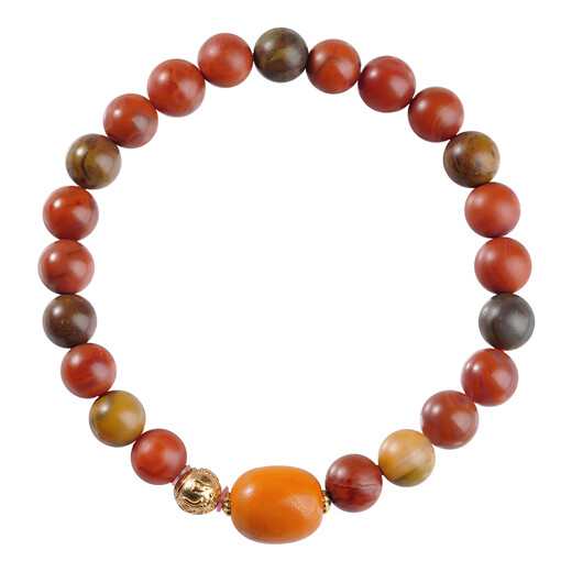 Potala Palace Southern Red Beeswax Bracelet 925 Silver Six-Character Mantra Transfer Bead Bracelet for Men and Women as a Gift for Your Boyfriend’s Year of Life Southern Red Beeswax Bracelet