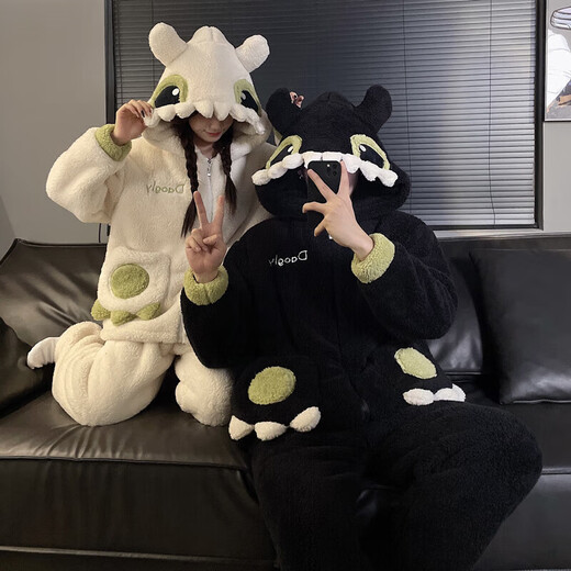 Jingyan selects couple pajamas for women in winter, warm coral velvet thickened home clothes, cute autumn and winter new suits, men's flannel, add to favorites and receive priority when purchasing. One size fits all