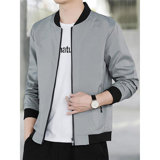 Semir trendy brand men's baseball collar jacket spring and autumn 2025 new casual versatile trendy zip top 8302 black plus velvet and thick section L recommended 105-119 Jin Jin equals 0.5 kg