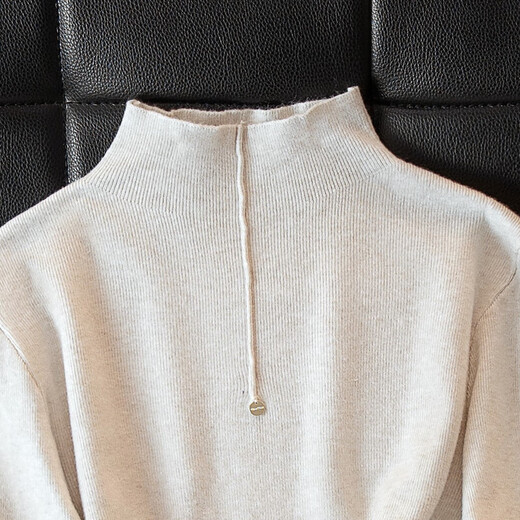 Sibaishe fashionable half turtleneck bottoming shirt for women 2025 winter new style spliced long-sleeved simple temperament top