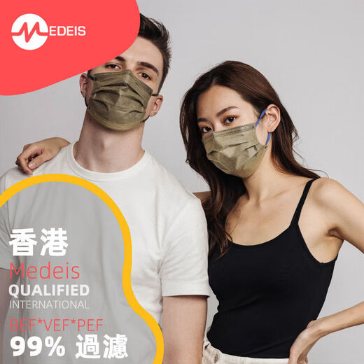 口罩 香港Medeis口罩个性三层时尚渐变彩色 棉花糖3D4色20枚6623
