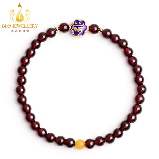 Bailuoqi Collection Burgundy Brazilian Garnet Bracelet Female Dragon Year Benming Nian Buddha Bead Bracelet Jewelry Thousand-Hand Guanyin Rat Bead Diameter 10mm