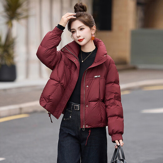 Semir down jacket women's short loose large size 2025 winter fashion high-end small design warm jacket Ankola red M 106-120Jin Jin is equal to 0.5 kg